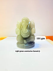 Light Green Aventurine Ganesh Ji Idol - 191 gm | Natural Crystal Murti