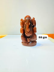 Red Strawberry Quartz Ganesh Ji Idol - 88 gm | Natural Crystal Murti