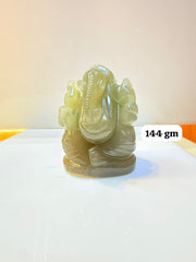 Light Green Aventurine Ganesh Ji Idol - 144 gm | Natural Crystal Murti