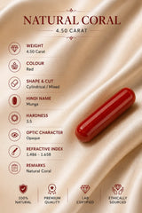 Red Coral Long 4.50 Ct