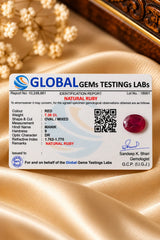 African Ruby (Manik) 7.38 Ct | GGTL Certified