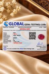 African Ruby (Manik) 7.48 Ct | GGTL Certified