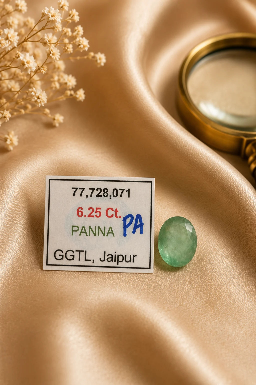 Natural Zambian Emerald 6.25 Ct (Panna) - Oval Mixed - GGTL Certified