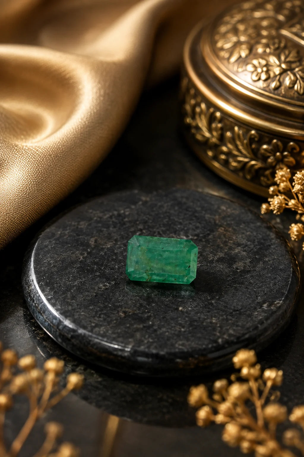 Natural Zambian Emerald 4.72 Ct (Panna) - Square Mixed - GGTL Certified