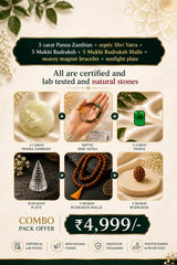 Prosperity Combo Pack - Zambian Panna, Rudraksha, Shree Yantra & Money Magnet (Certified)