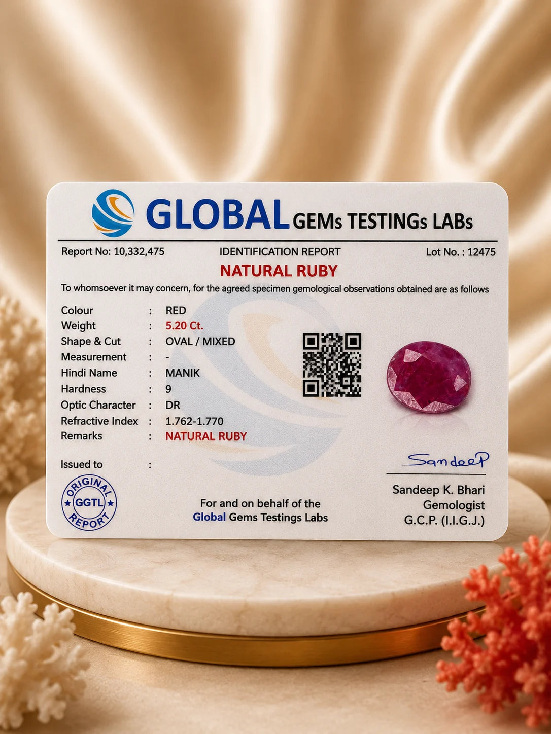 Ruby (Manik) 5.20 Ct