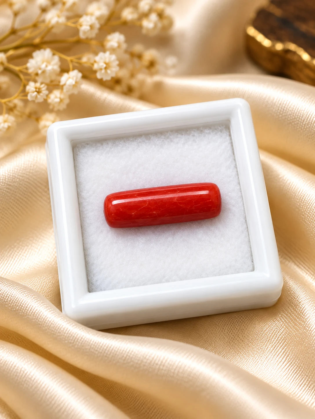 Natural Red Coral (Munga) 4.40 Ratti - Cylindrical Mixed - GGTL Certified
