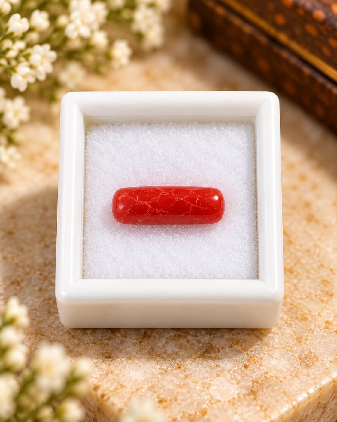 Natural Red Coral (Munga) 3.88 Ratti - Cylindrical Mixed - GGTL Certified