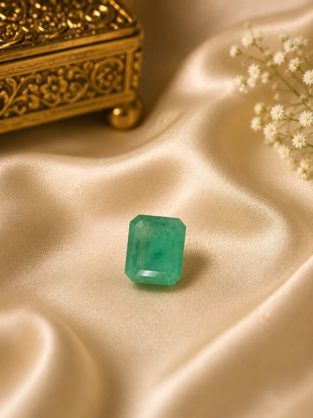 Natural Zambian Emerald 5.21 Ct (Panna) - Cushion Mixed - GGTL Certified
