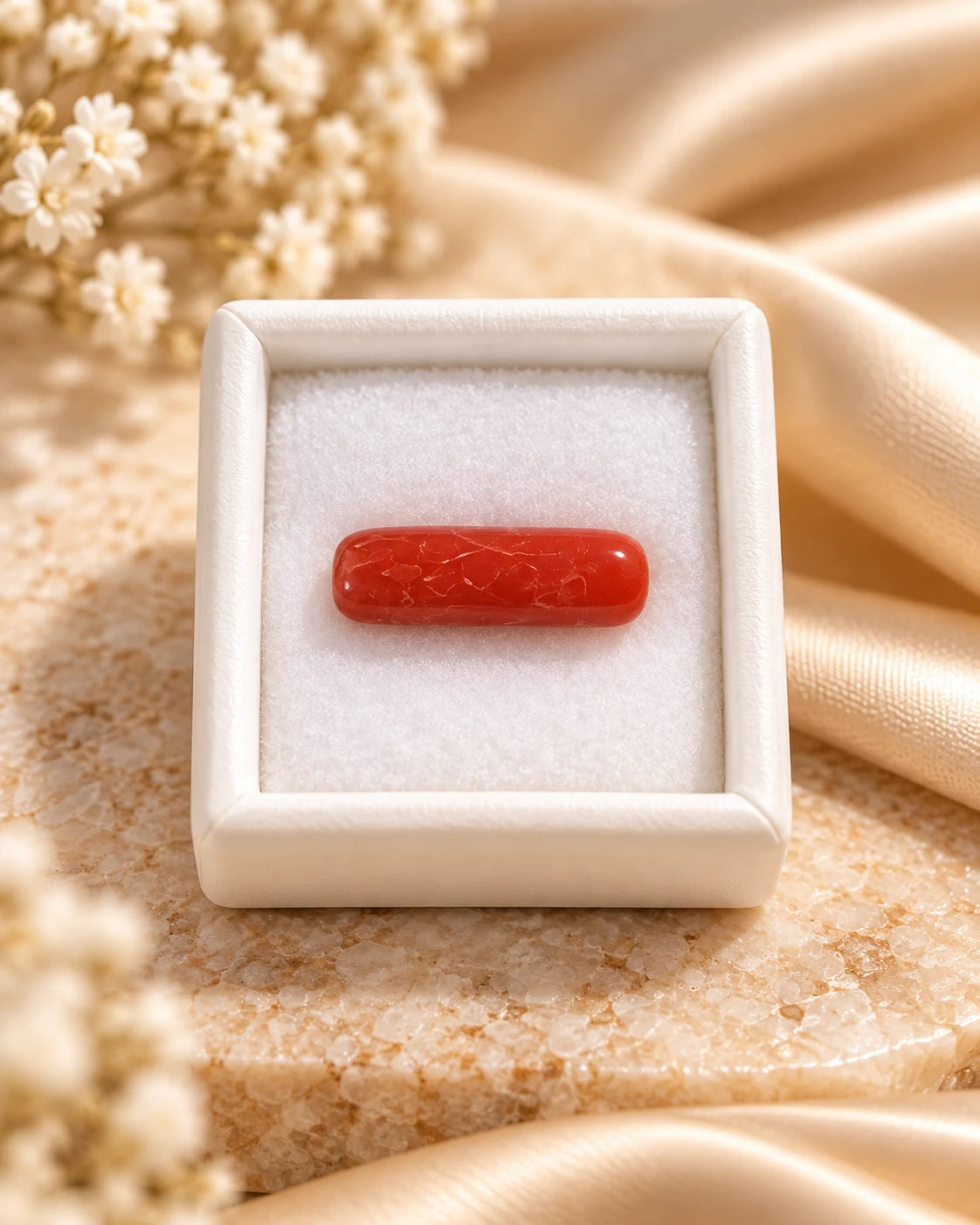Natural Red Coral (Munga) 3.88 Ratti - Cylindrical Mixed - GGTL Certified