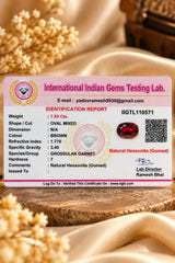 Natural Hessonite Gomed 7.85 Ct - Oval Mixed - IIGTL Certified