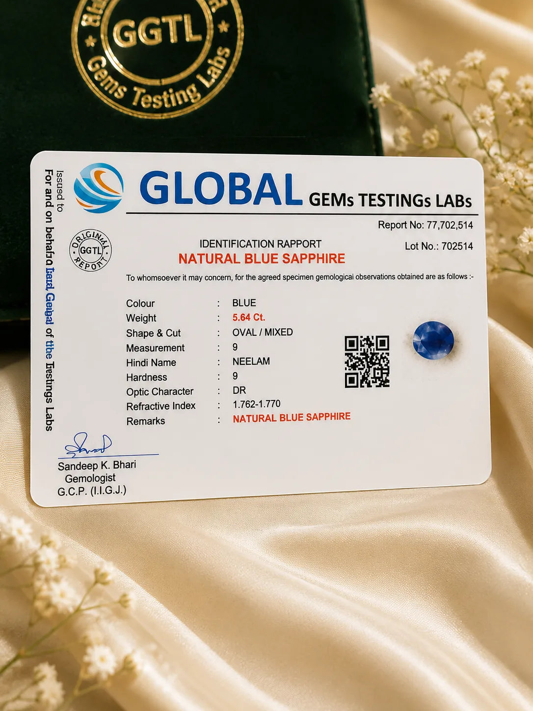 Blue Sapphire (Neelam) 5.64 Ct