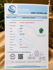 Zambia Emerald (Panna) 3.58 Ct | GGTL Certified | Report 10334696