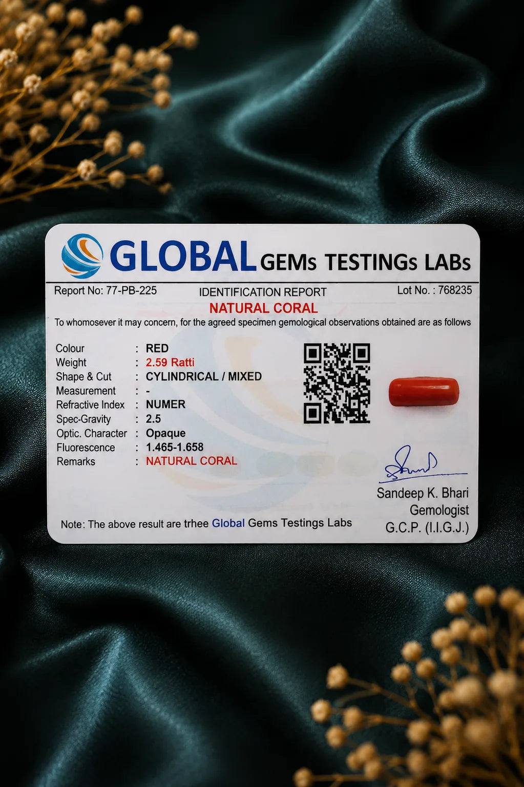 Red Coral (Moonga) 2.59 Ratti
