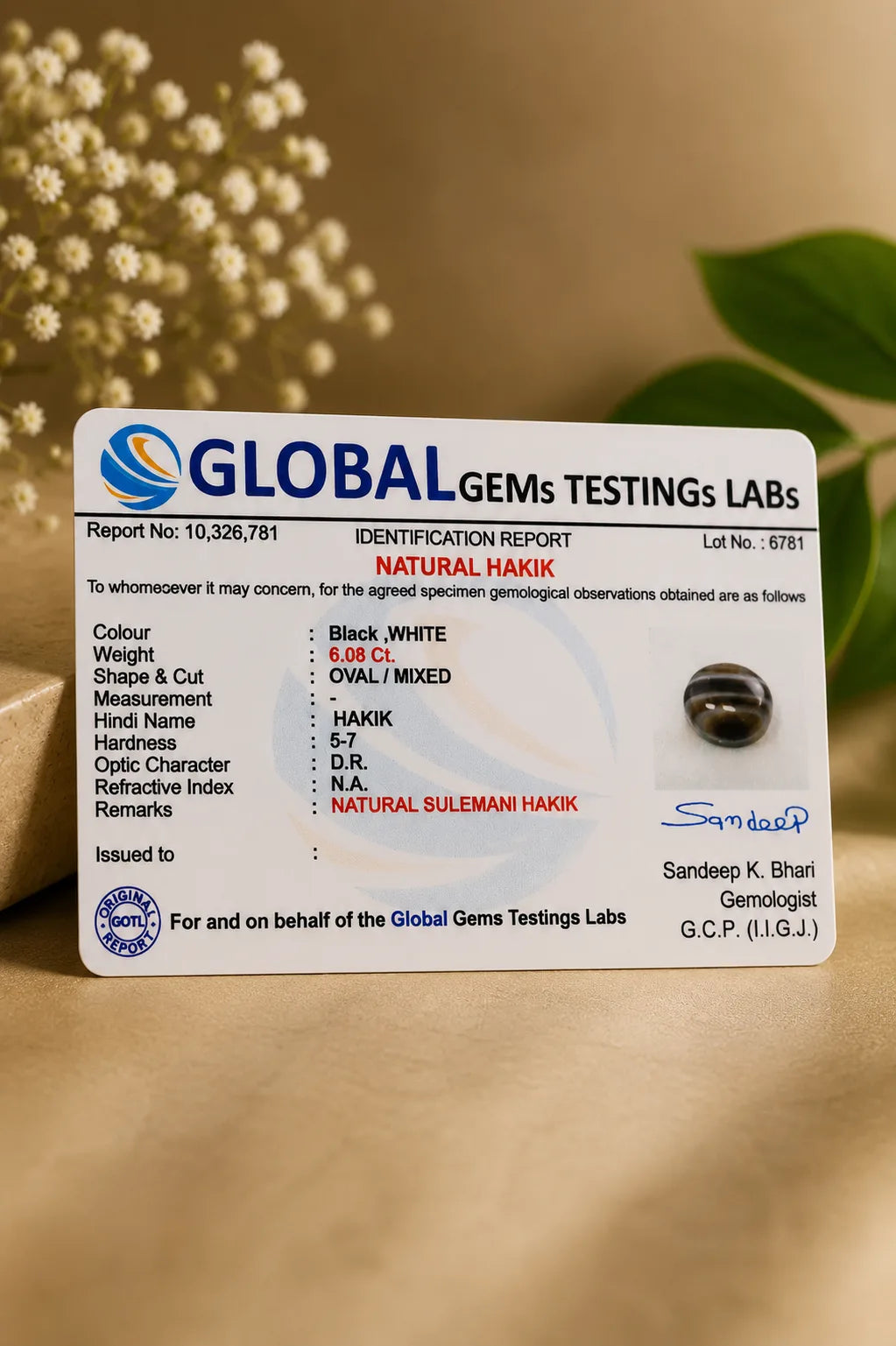 Sulemani Hakik 6.08 Ct