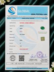 Natural Zambian Emerald 6.27 Ct (Panna) - Oval Mixed - GGTL Certified