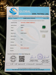 Natural Zambian Emerald 2.30 Ct (Panna) - Square Mixed - GGTL Certified