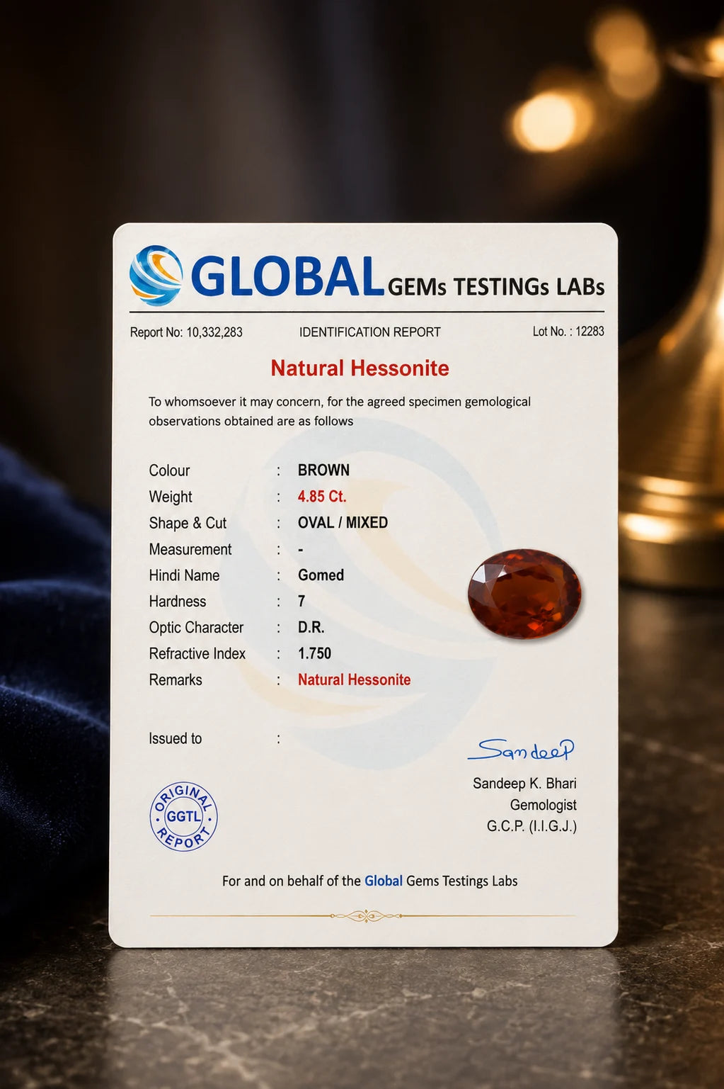 Hessonite (Gomed) 4.85 Ct