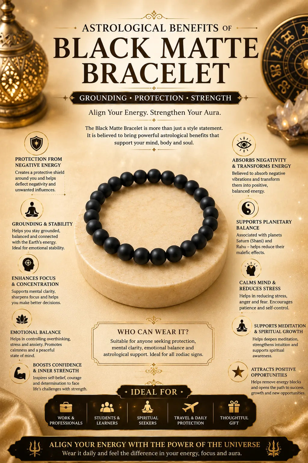 Black Beaded Bracelet