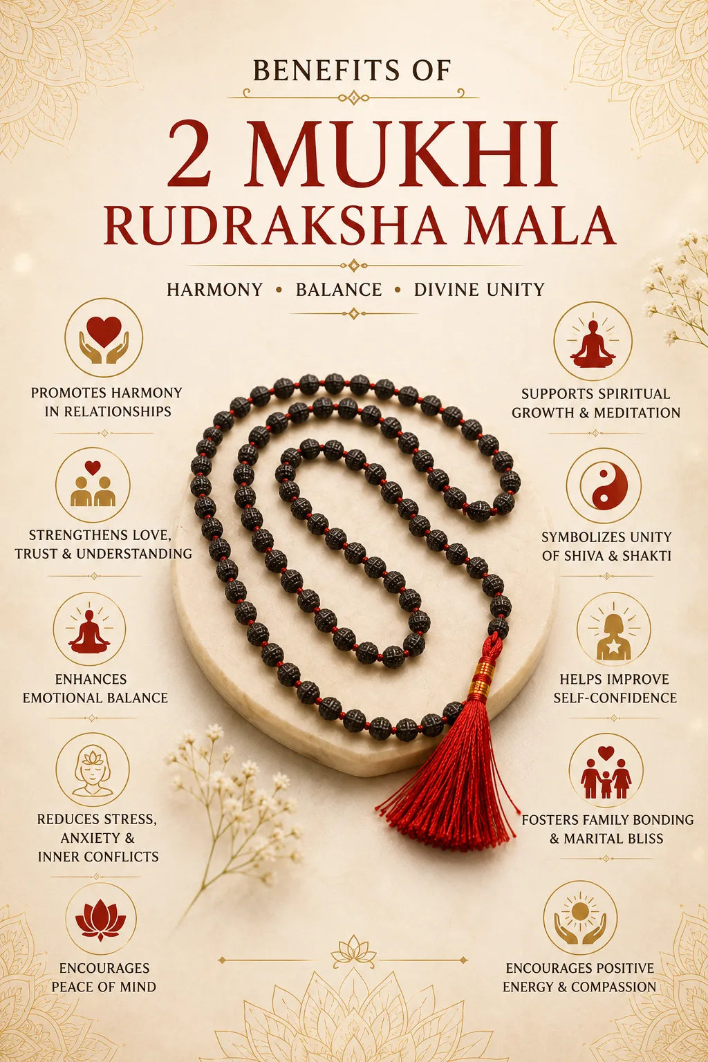 Natural Rudraksha Mala 6mm