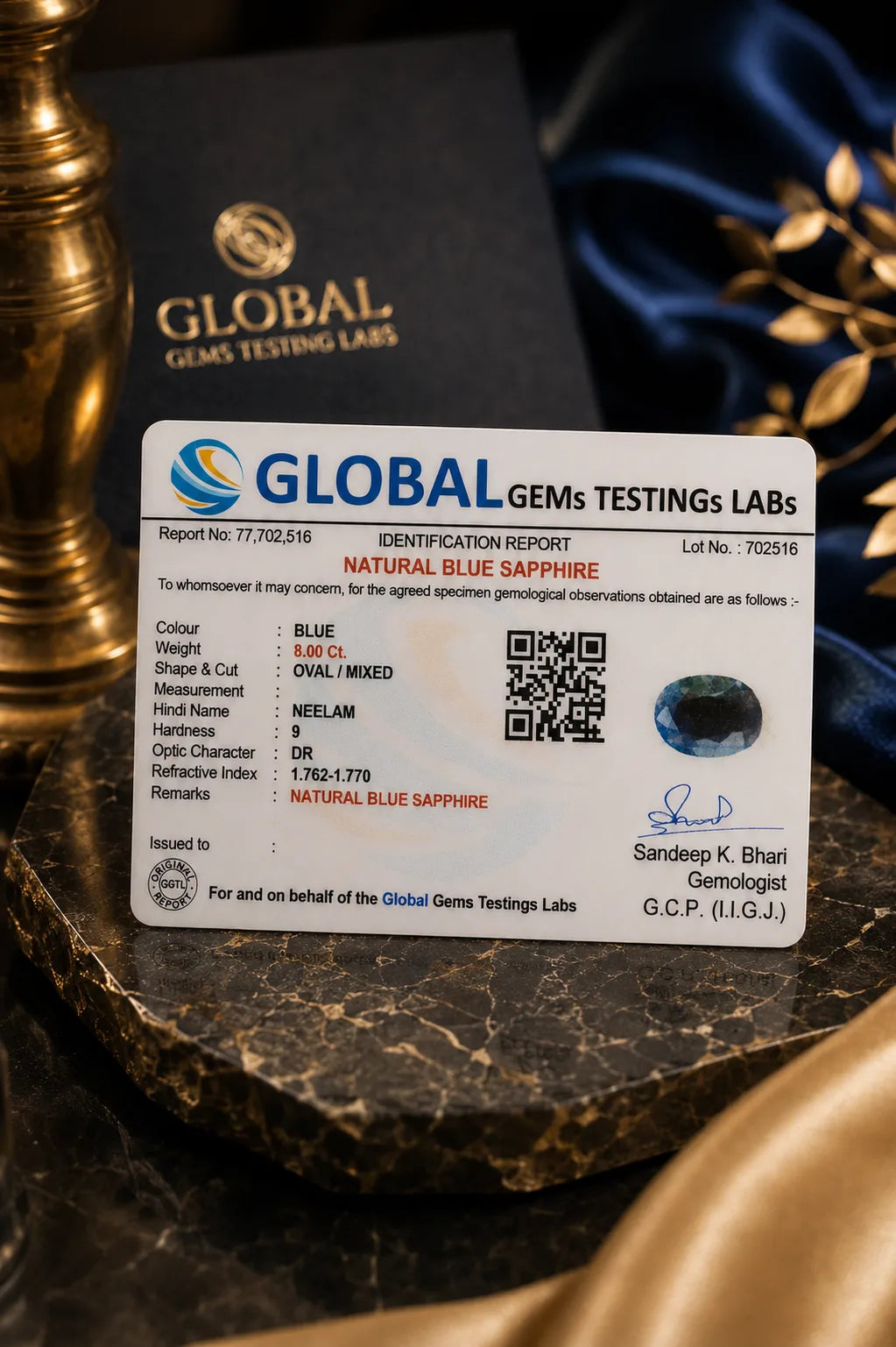 Blue Sapphire (Neelam) 8.00 Ct