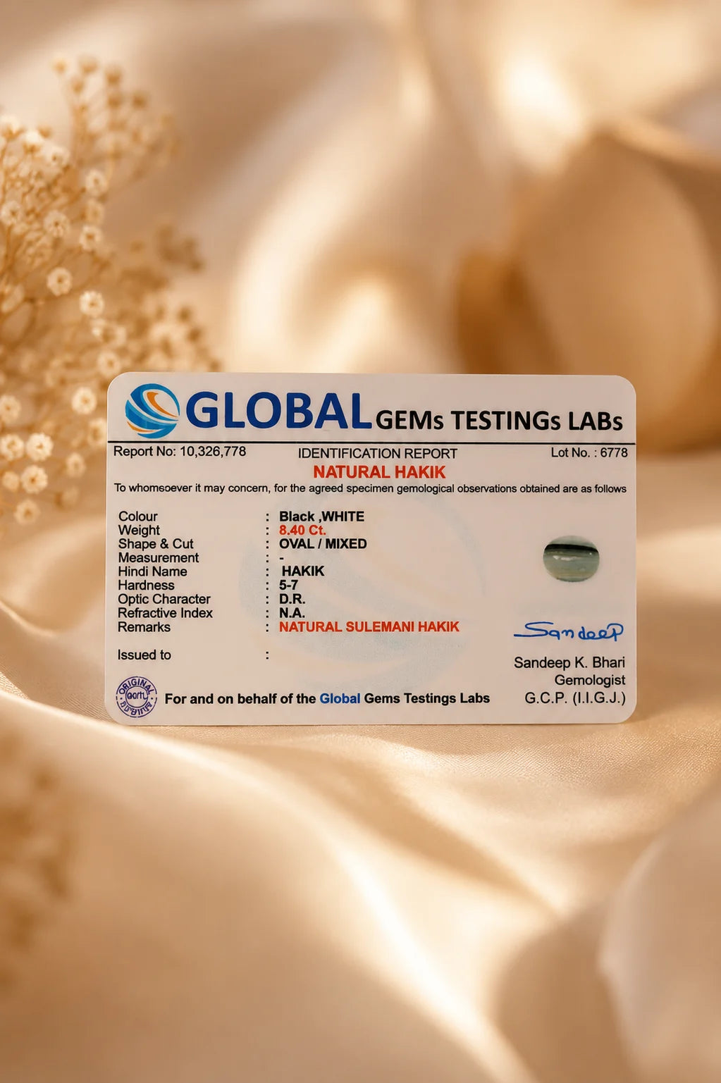 Sulemani Hakik 8.40 Ct