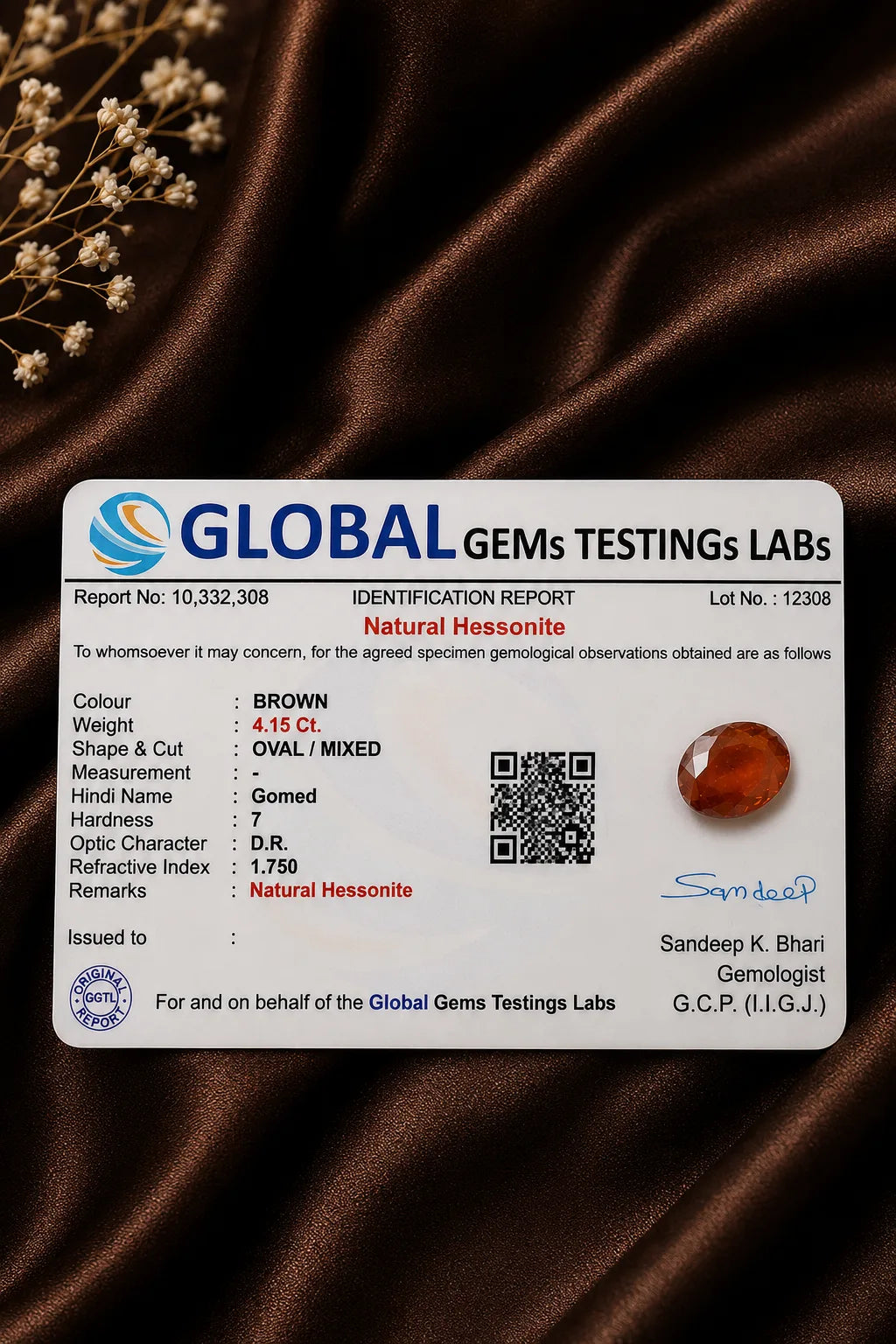 Hessonite (Gomed) 4.15 Ct
