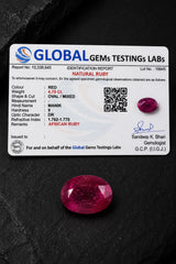African Ruby (Manik) 4.70 Ct | GGTL Certified