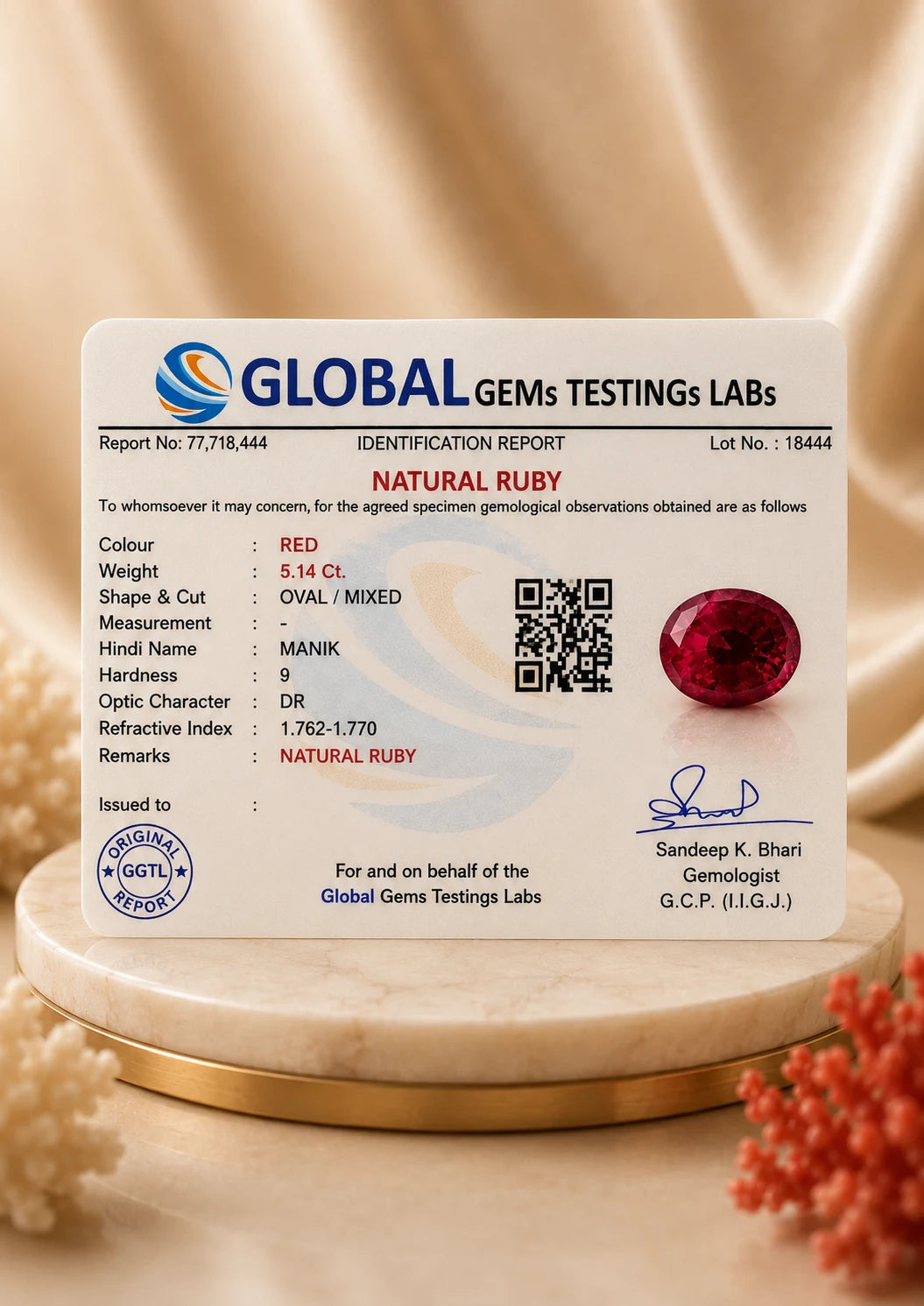Ruby (Manik) 5.14 Ct