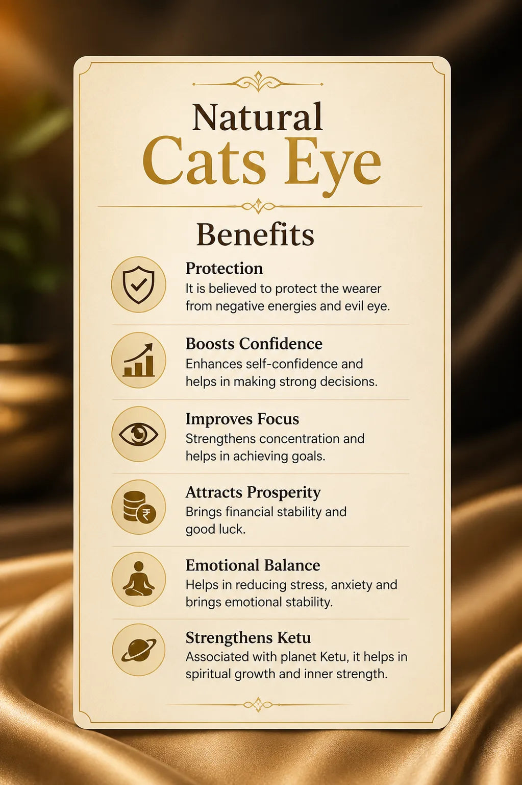 Cat's Eye (Lehsuniya) 5.34 Ct