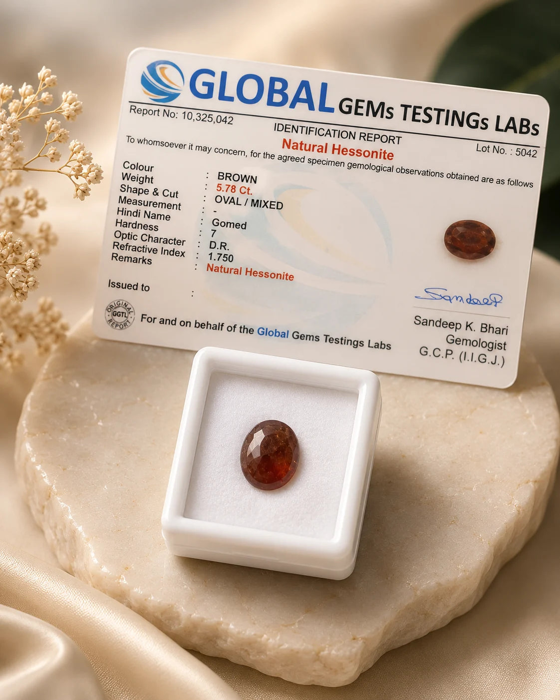 Hessonite (Gomed) 6.78 Ct