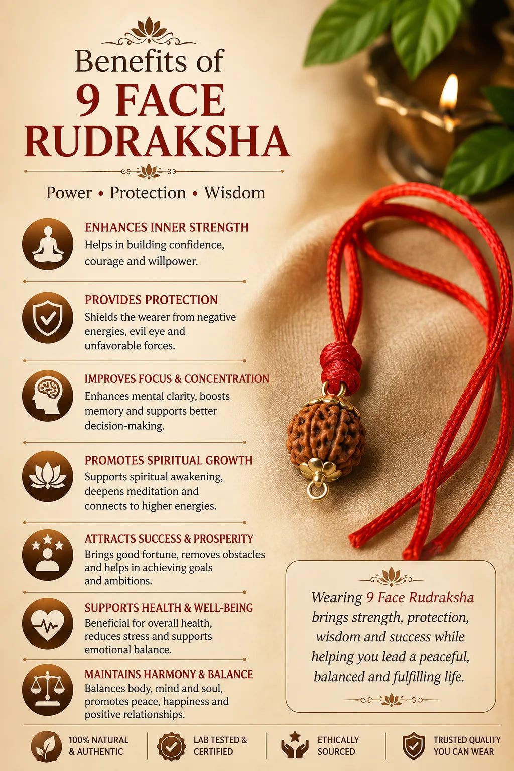 Rudraksha 9 Mukhi (Indonesia)