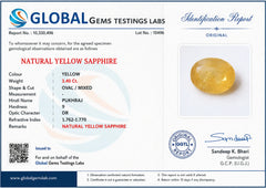 Yellow Sapphire (Pukhraj) 3.40 Ct