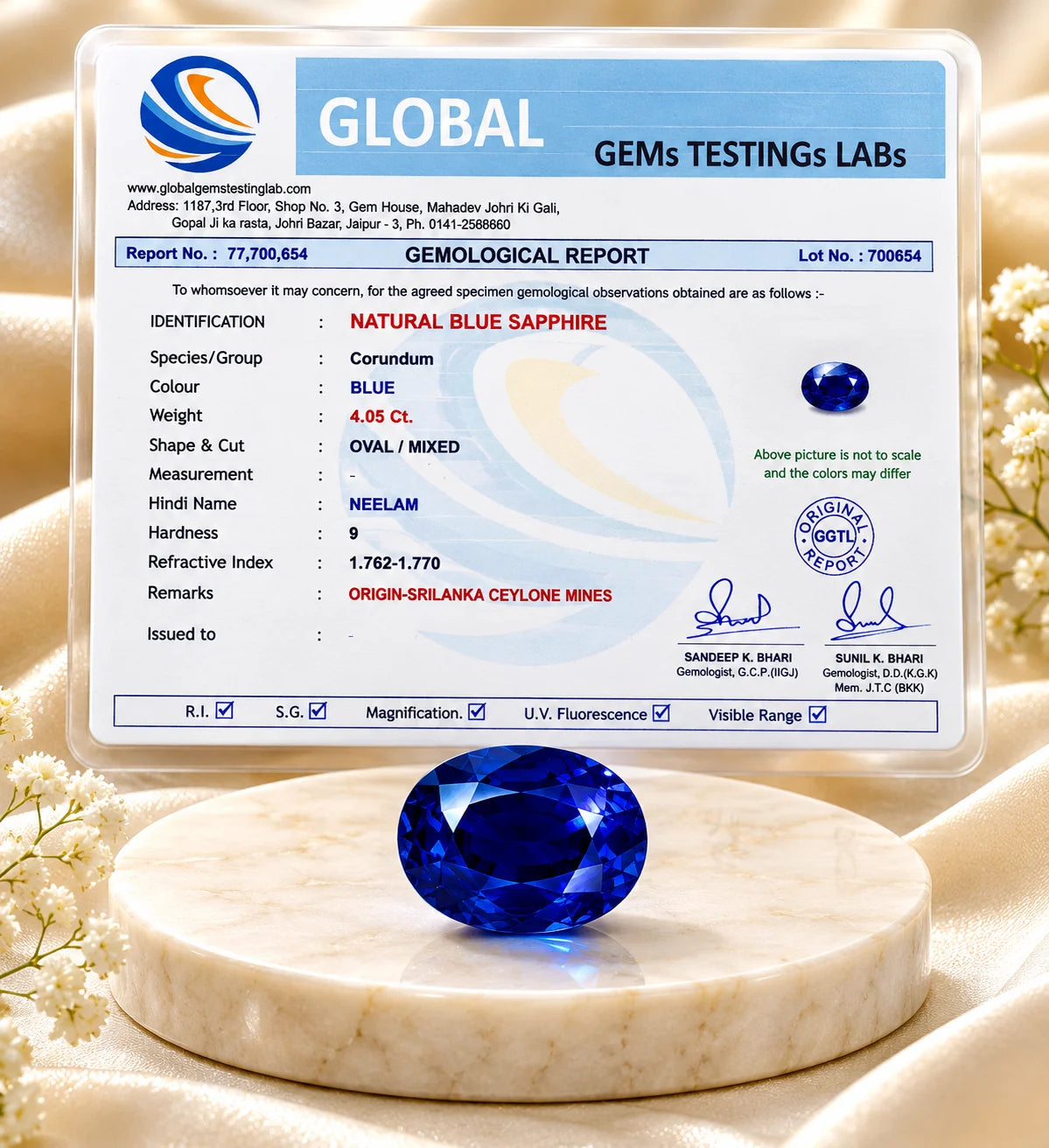 Blue Sapphire (Neelam) 4.05 Ct