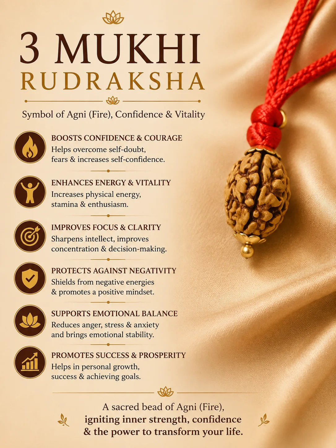 Rudraksha 3 Mukhi (North India)