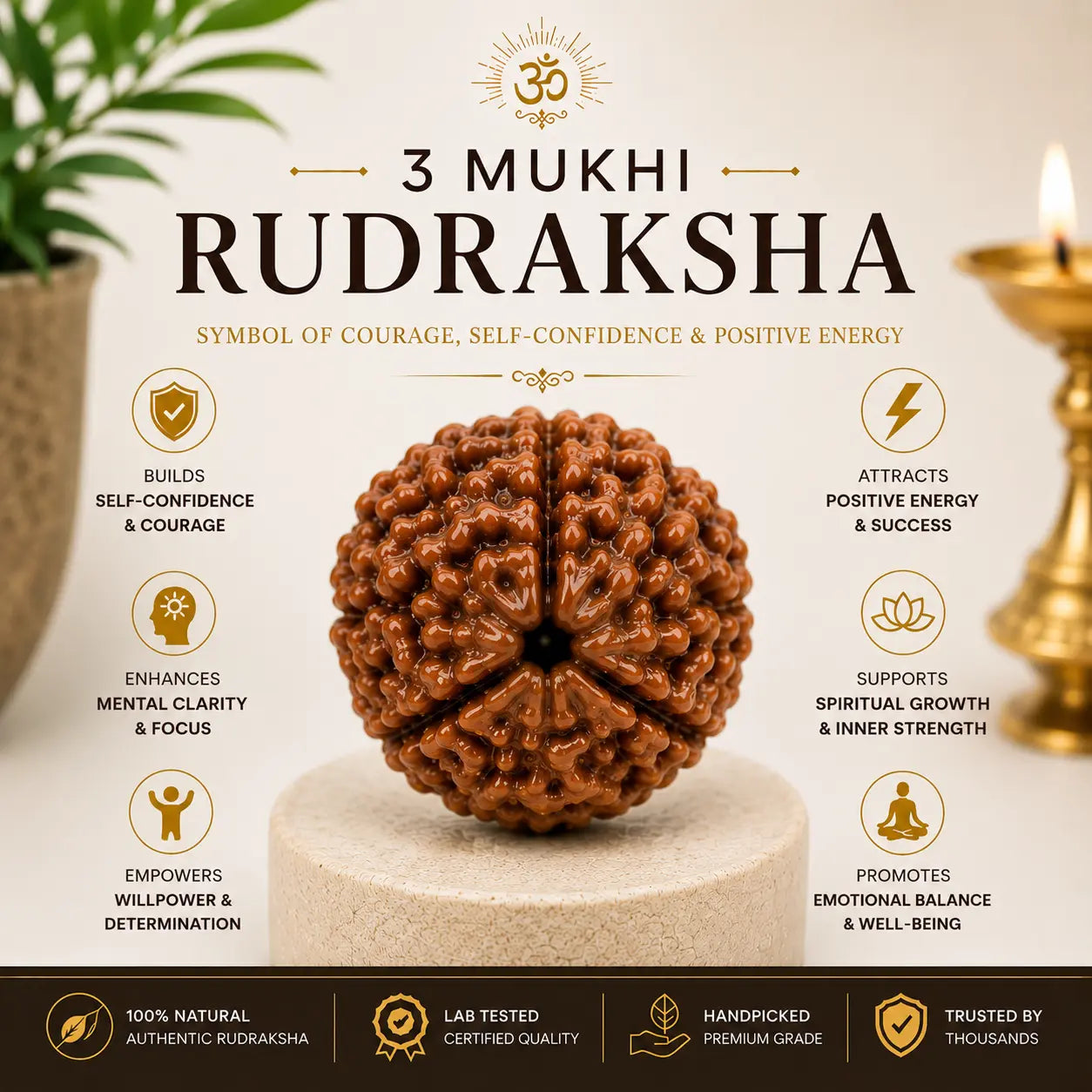3 Mukhi Rudraksha