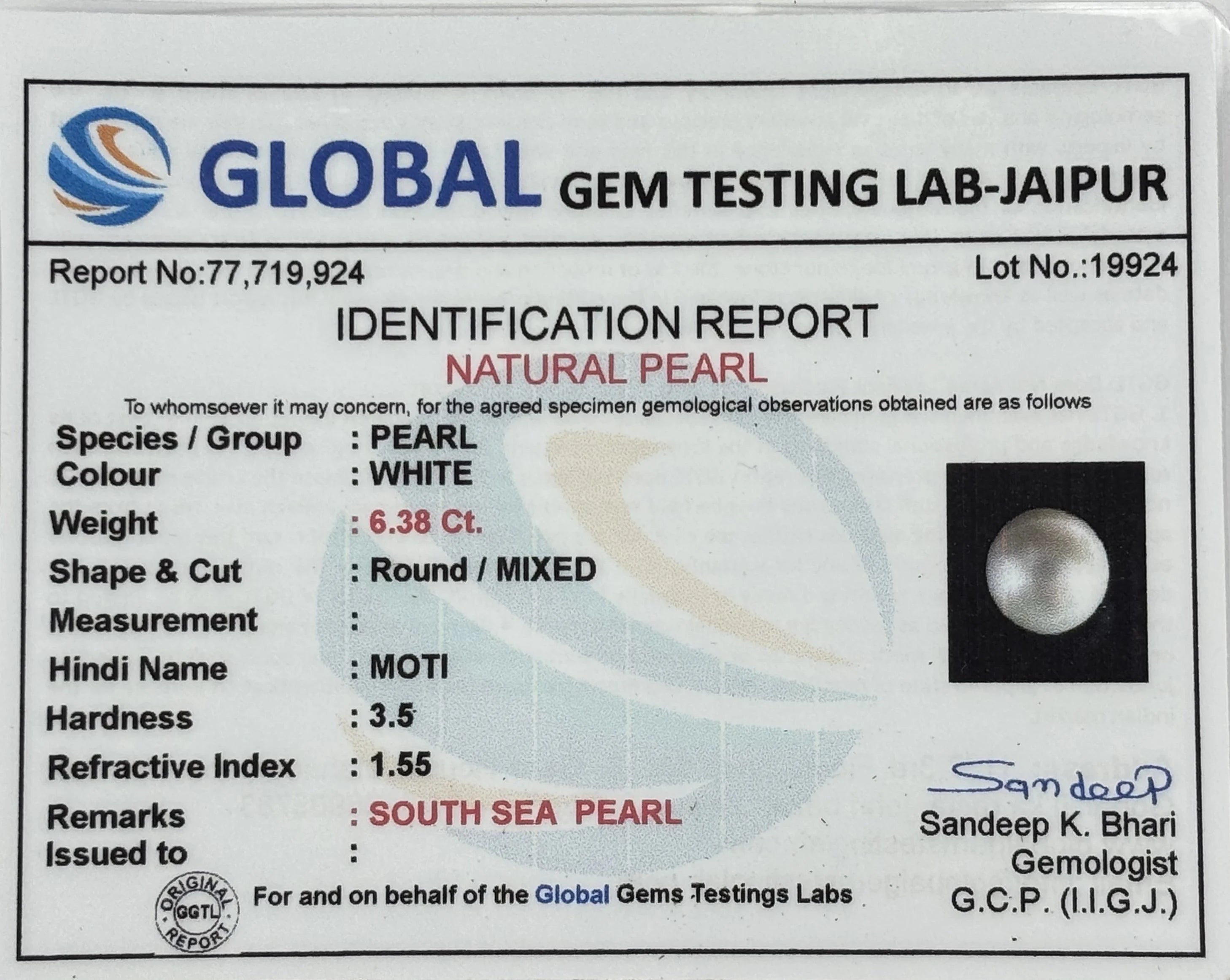 White Pearl 6 Carat