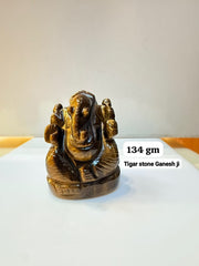 Tiger's Eye Ganesh Ji Idol - 134 gm | Natural Crystal Murti