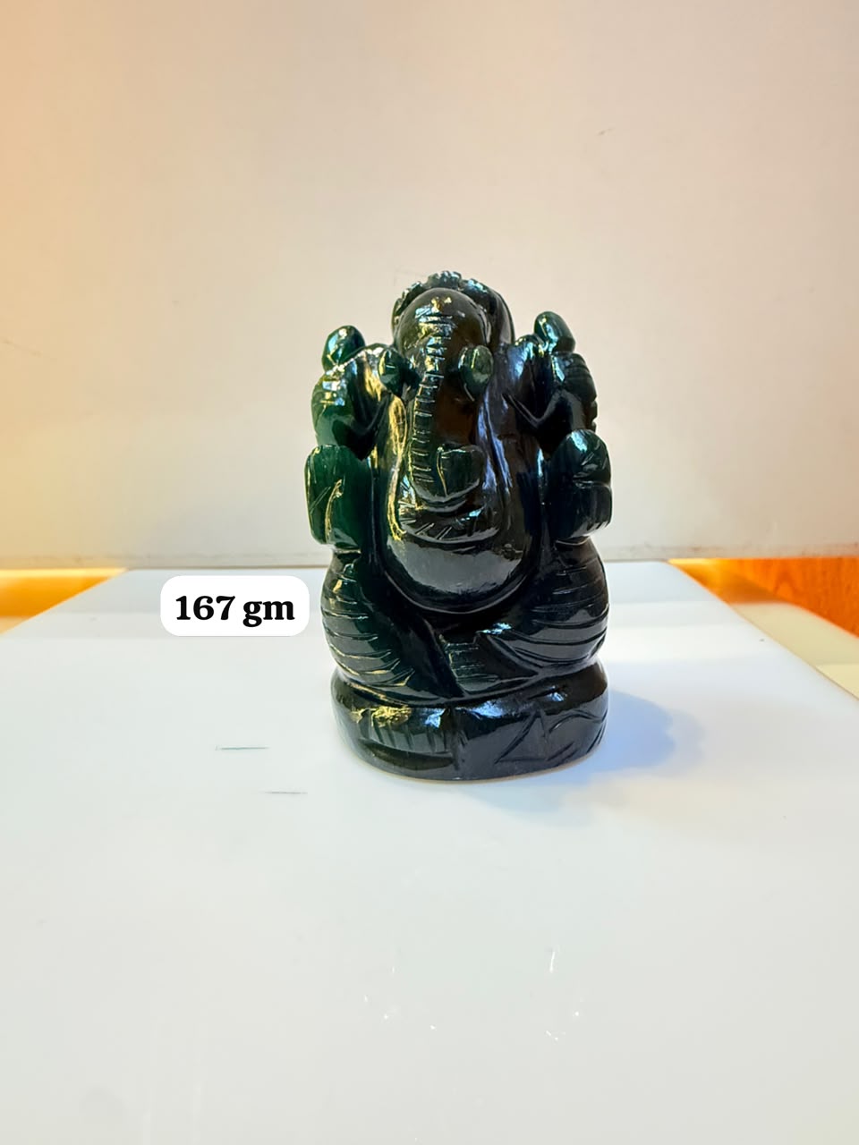 Dark Green Aventurine Ganesh Ji Idol - 167 gm | Natural Crystal Murti