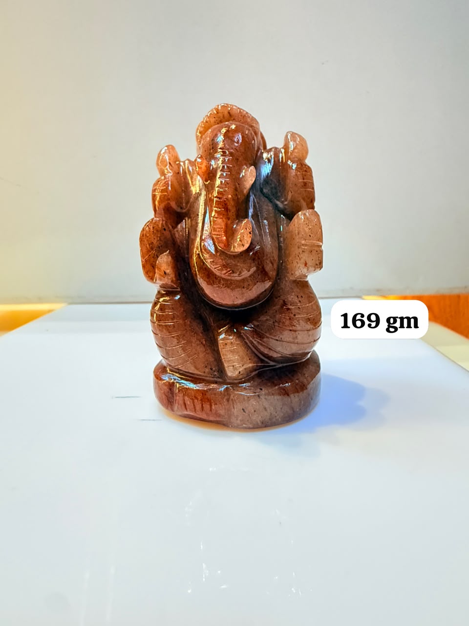 Red Strawberry Quartz Ganesh Ji Idol - 169 gm | Natural Crystal Murti