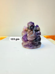 Amethyst Ganesh Ji Idol - 123 gm | Natural Crystal Murti