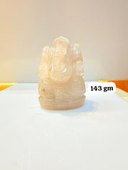 White Quartz Ganesh Ji Idol - 143 gm | Natural Crystal Murti