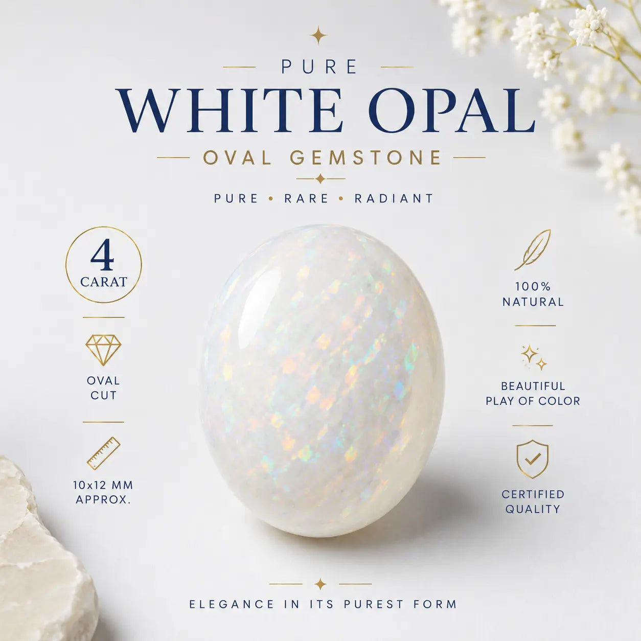 White Opal 4 Carat