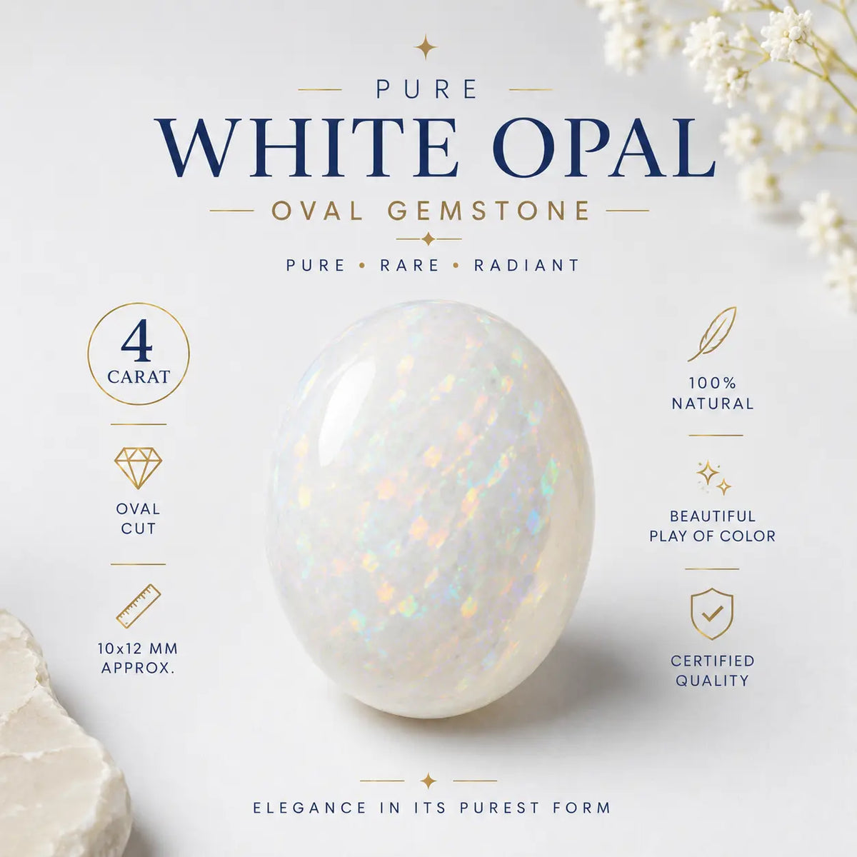 White Opal 4 Carat