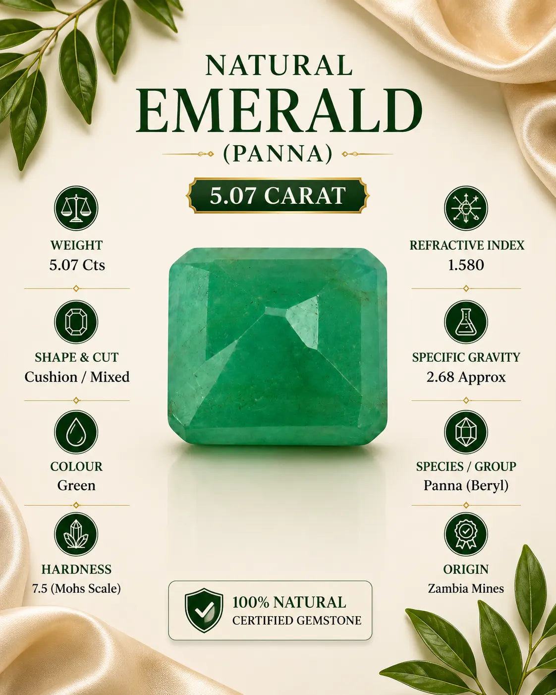 Emerald (Panna) 5.00 Ct