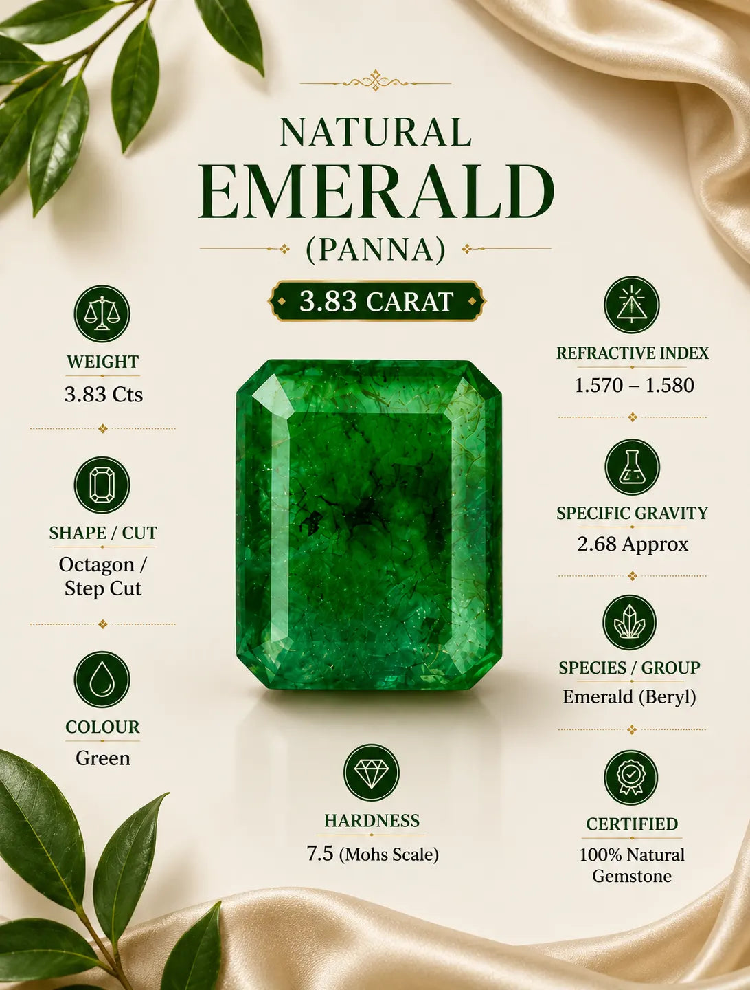 Emerald (Panna) 3.83 Ct