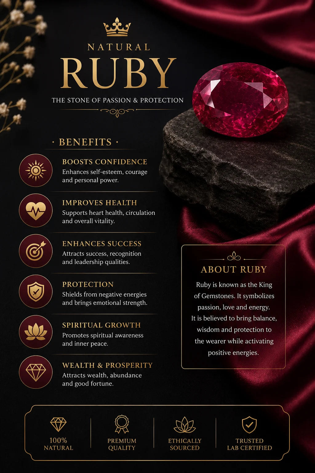 African Ruby (Manik) 4.99 Ct | GGTL Certified