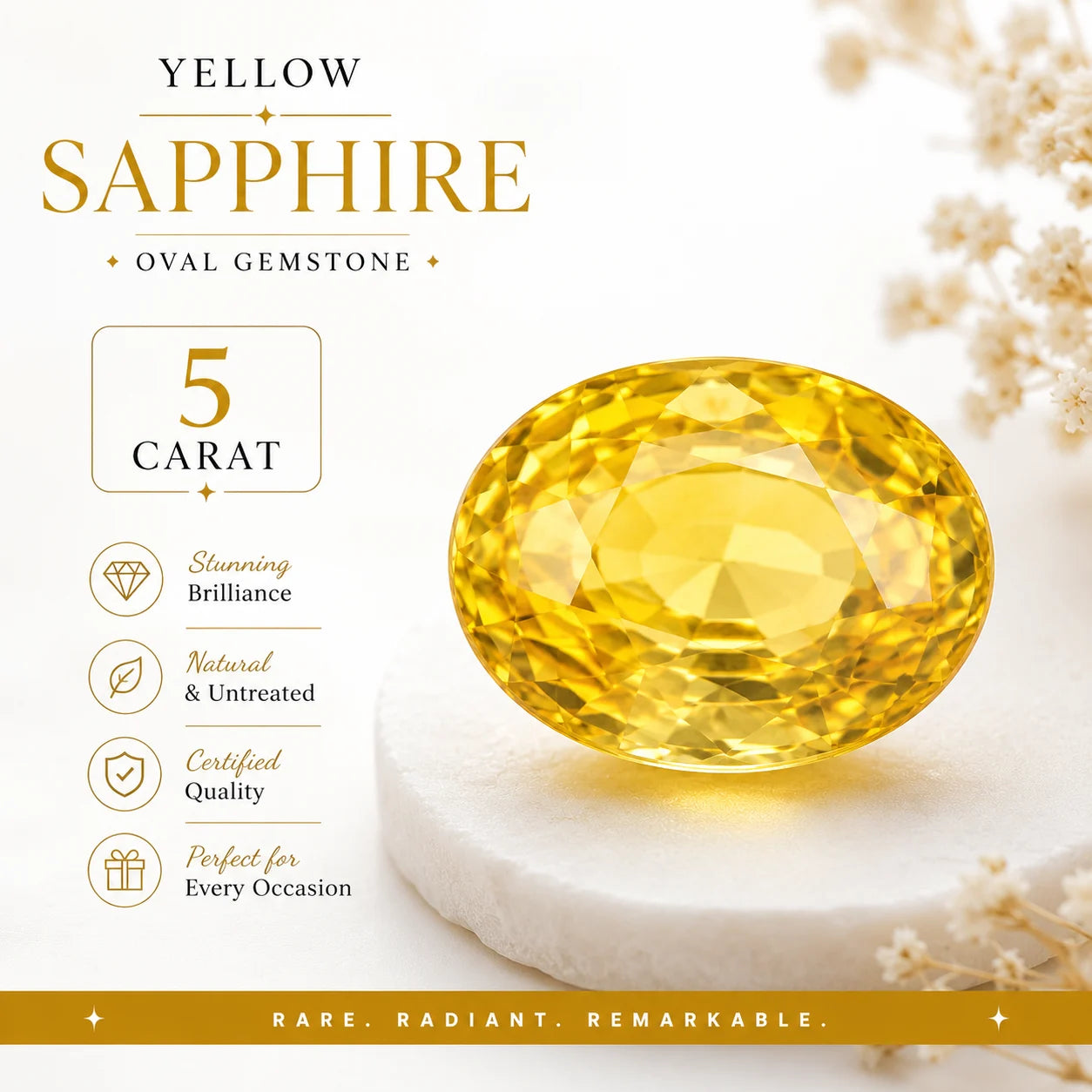 Yellow Sapphire 5 Carat